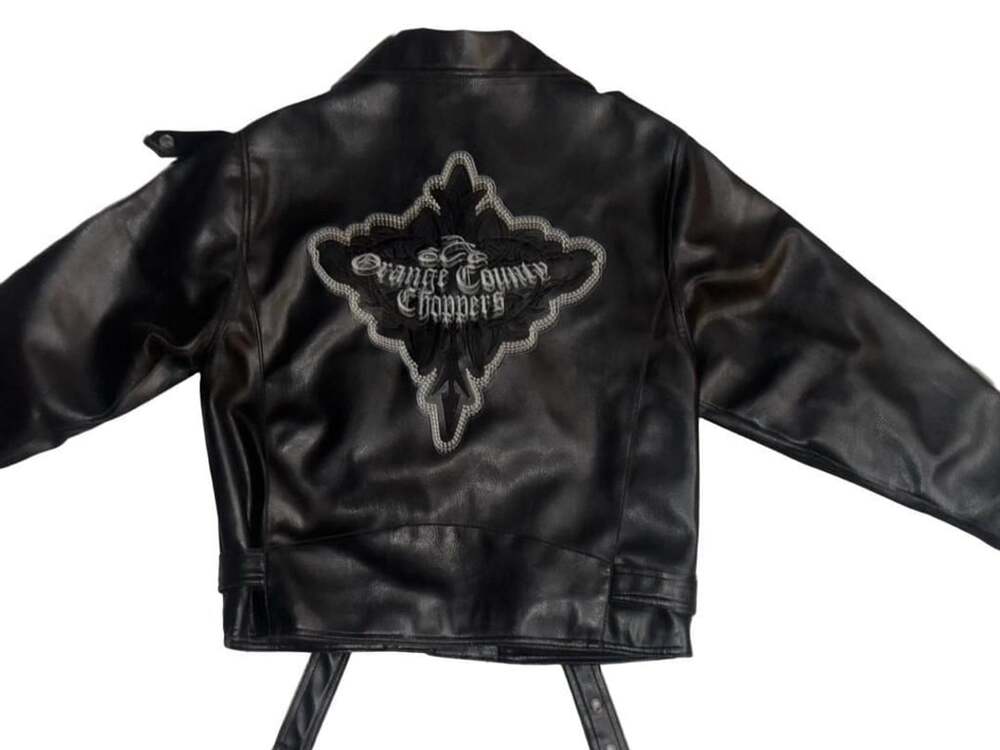 Female  Orange County Choppers MediumFaux Leather Motorcycle Jacket Med8